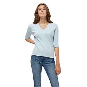 Redefined Fashion Peppercorn Tana V-Neck Half Sleeve Rib Pullover, Blue Jumpers For Women Uk, Spring Ladies Jumpers, Size XS