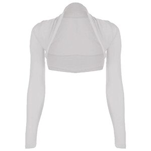 Candid Styles Womens Long Sleeve Bolero Cropped Ladies Open Shrug Mini Blouse Top Jacket 8-26