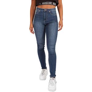 Hardcore Ladies Cotton Rich Soft Touch High or Mid Rise Denim Skinny Jeans (Staten - Luxe Blue, 30W)