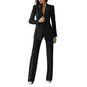 Women Suit 2 Pieces Business Pant Suit Sets Formal Office Lady Outfits Peak Lapel Women's Suiting for Work Professional Black