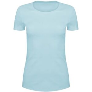 Chicwhisper Ladies Pure Cotton Plain T-Shirt Crew Round Neck T Shirt Blue