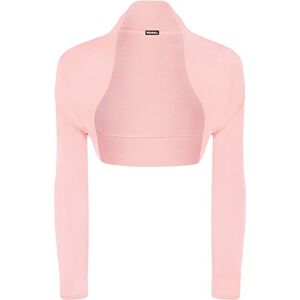 WearAll Ladies Long Sleeve Shrug Womens Bolero Cardigan Top - Pink - 8/10