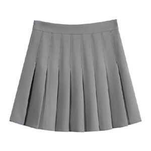 GerRit Skirt Sweet Girl Pleated Skirts Women High Waist School Short Pleated Mini Black Skirt-light Grey-l