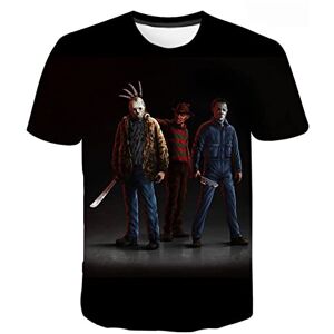 NUTSIE Halloween 3D Short Sleeve Michael Myers Scary Horror Print T-Shirt, Men's Women's Casual Oversized Sweatshirt XS - 4XL (B,XL)