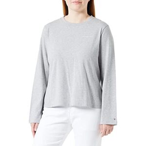 Tommy Hilfiger Women's Long-Sleeve T-Shirt Basic, Grey (Light Grey Htr), XL