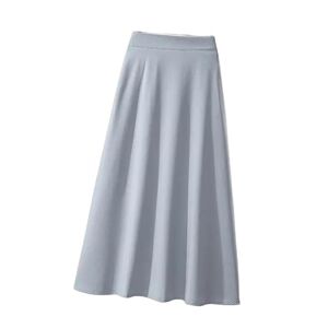 JEAMIS Satin Skirt Summer Thin White Skirt High Waist Mid-length Slim Casual A-line Skirt-blue-xl（60-67.5kg）