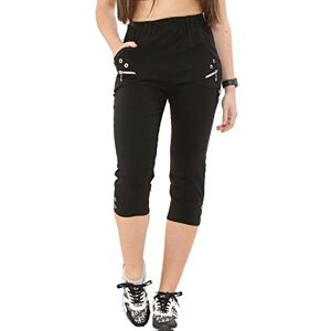 Ex High Street Brand Capri Pants for Women UK, Ladies Cropped Trousers Three Quarter Length Pull On Black