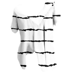 Amhomely Sale Clearance Women's Blouses & Shirts Summer Short Sleeve Tops Plus Size Stripe Print Tunic Tops Blouse Baggy Tees Shirts Elegant Party Comfort T Shirts Holiday Vacation Pullover Tops Going Out White L