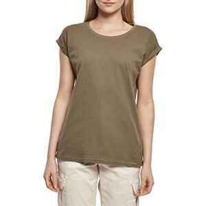 Build Your Brand Women's T-Shirt Ladies Extended Shoulder Tee Top with Overcut Shoulders XS - 5XL, womens, T-shirt, BY021, olive, L