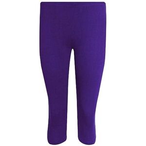 Shopygirls Tease Women Ladies Cropped 3/4 Capri Length Leggings Summer Plus Size UK 8-26 (Purple, 12)