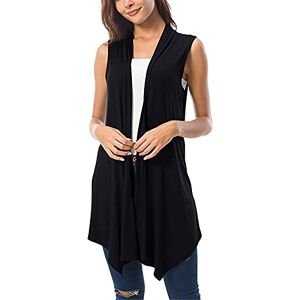 Clearance Sales AMDOLE Classic Jacket Hem Vest Asymmetric Women Sleeveless Cardigan Open Front Draped Blouse Women's Women's Coat Fleece Lined Coat Women (Black, M)