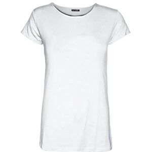 Fashion Star Womens Round Neck T-Shirt Basic Jersey Tee Top White Plus Size (UK 24/26)