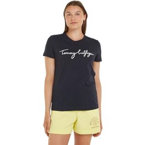 Tommy Hilfiger Women's REG C-NK Signature TEE SS WW0WW41674 S/S Knit Tops, Desert Sky, XL