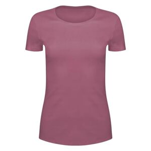 Chicwhisper Ladies Pure Cotton Plain T-Shirt Crew Round Neck T Shirt Dark Pink