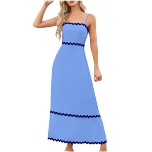 Clazshciyㅤ Boho Dresses for Women UK Summer Off The Shoulder Beach Dresses Spaghetti Straps Sleeveless Color-Block Ladies Dresses A-Line Corset Maxi Dress Sundress for Holiday Vacation