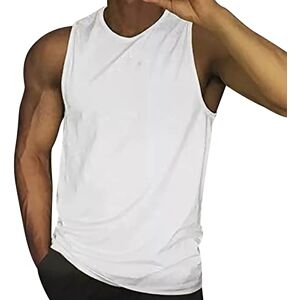 Generic Tank Top Mesh Men's Summer Plain Vest Fashion Casual Vintage Wash Sleeveless T-Shirt Vest Top Men's Undershirt with Lace, White, 3XL