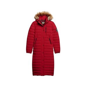 Superdry Women's Fuji Hooded Longline Puffer Jacket, Varsity Red, UK 10