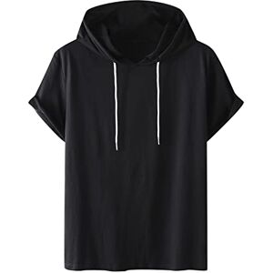 PRiME Ekiregaii Hoodies for Women Plus Size Drawstring Sweatshirts Tops Short Sleeve Solid Color Pullover Sweatshirts Basic Comfortable Breathable Daily Ladies Tops Jumper UK Size S-4XL