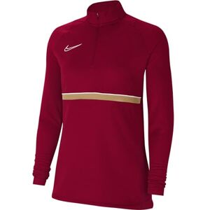 Nike Women's Academy 21 Drill Top Training Sweatshirt, womens, CV2653-677, Team Red/White/Jersey Gold/White, S