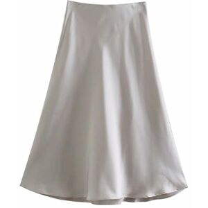 GerRit Skirt Sale Solid Satin Elastic Waist Women A-line Skirt Summer Female Slim-color 10-m