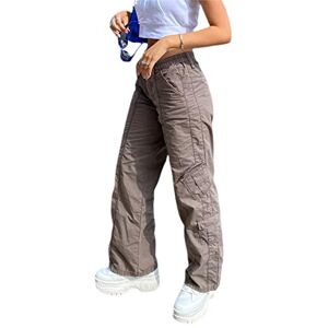 FeMereina Women Low Waist Cargo Pants Straight Wide Leg Trousers Flare Palazzo Pants Loose Baggy Sweatpants Joggers 90s Vintage Streetwear