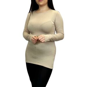 LUXFAB Ladies Long Sleeve T-Shirt Top Womens Size 8-26 Stone