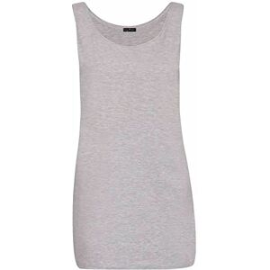 Shopygirls Womens Scoop Neck Sleeveless Ladies Long Stretch Plain Vest Strappy T-Shirt Top (14, Silver Grey)