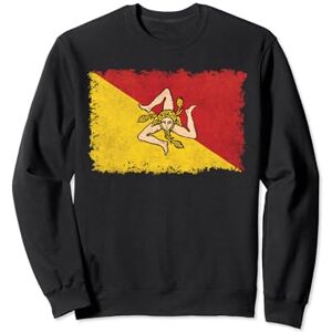 Flags And Symbols Sicilian Flag of Sicily in Grungy Style Sweatshirt