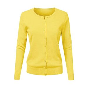 Funny Christmas Sweater For Women Cocila Women's Long Sleeve Open Front Cardigans Women's Round Neck Cardigan Knitted Long Sleeved Large Yards Loose Solid Color Short Sweater Jacket Cardigan Loose Cardigans for Women (Yellow, XXL)