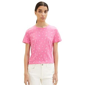 Tom Tailor Gmbh TOM TAILOR Women's 1037400 T-Shirt with Pattern, 32689-Pink Mixed Flower Design, S