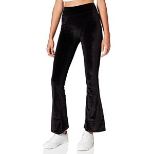 Urban Classics Women's Ladies High Waist Velvet Boot Cut Leggings, Black, XXL