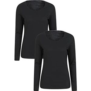 Mountain Warehouse Eden Womens Organic Round Neck T-Shirt - Breathable & Lightweight Organic Cotton Tee Shirt with UV Protect - for Spring, Summer, Outdoors & Holiday Black 18