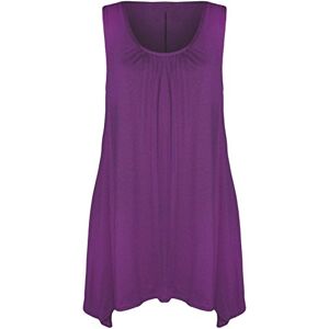 Mustwearit New Womens Ladies Hanky Hem Baggy Summer Casual Long Tunic Vest Top UK Size 8-26 Purple