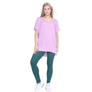 Hamishkane&#174; Turn Up Short Sleeve Baggy Fit Oversized t Shirts for Womens, V Neck Tops for Women UK, Batwing Turn Up Sleeve Ladies Tops Size 8-26 UK Lilac