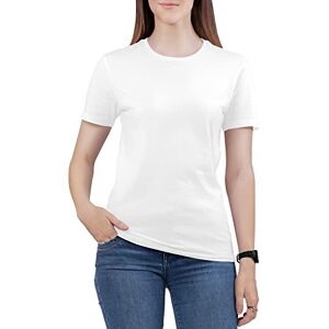 Love My Fashions Women's Round Neck Short Sleeves Plain Cotton T-Shirt White