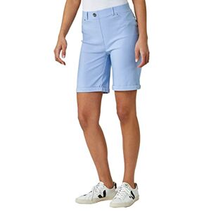 Roman Originals Stretch Shorts for Women UK 22 CM - Ladies Turned Hem Bengaline Casual Everyday Cropped Pants Chino Capri Slim Fit Above The Knee Turn Up Bermuda Summer Crops - Light Blue - Size 16