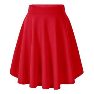 GerRit Skirt Women's Skirts Fashion Mini Elastic Pleated For School Girl Uniform Black Tennis Skirts-red-l