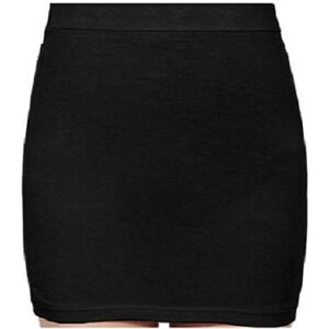 Leensy Womens Pencil Mini Skirt Stretchy Summer Elasticated Bodycon Plus Sizes (6, Black)