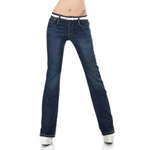 Noir Triple xxx Ladies Boot Cut Denim Stretch Jeans Trousers Blue Sizes UK 6 8 10 12 14 (S UK 8)