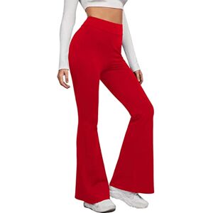 Creerlj0621 High Waisted Casual Flare Cotton Slim Bootleg Bootcut Sport Solid Color Elastic Tummy Control Wide Leg Sweatpants Tummy Control Yoga Pants for Women Wide Leg Sweatpants Women Red