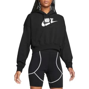 Nike DQ5850-010 W NSW CLUB FLC GX CROP HDY Sweatshirt Women's Black/White Size M