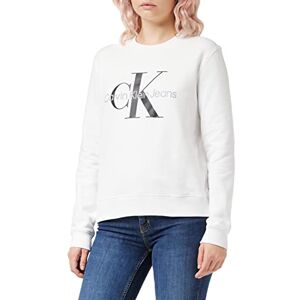 Calvin Klein Jeans Women's CORE MONOLOGO Sweatshirt J20J219140, Bright White, L