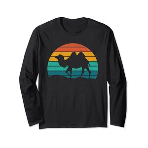 Funny Camel Animal Lover Gift. Funny Camel Animal Lover Retro Vintage Zoo Animal Silhouette Long Sleeve T-Shirt