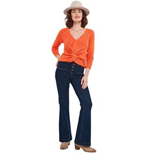 Joe Browns Women's Essential Orange Wrap Knot Front Knitted Top Pullover Sweater, 16