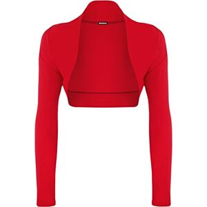 WearAll Ladies Long Sleeve Shrug Womens Bolero Cardigan Top Red 20-22