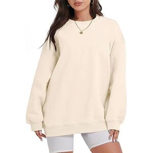 SEDEX Sweatshirts for Women UK Oversized Ladies Long Sleeve Tops Crewneck Comfy Jumpers Classic Casual Pullover (Beige,L)