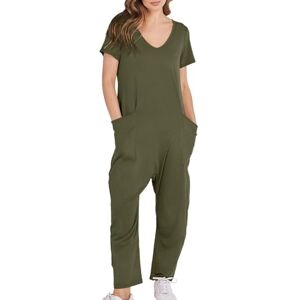 Generisch Women's Shorts Summer Jumpsuit Stretchy T-Shirt Romper Short Sleeve V Neck Romper with Pockets Dragon Wings, AG, S