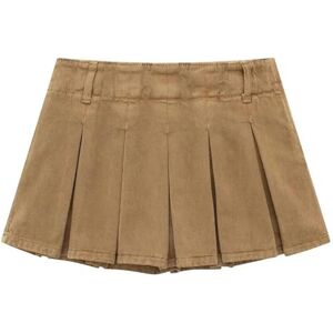 Generic Ladies All-Match Casual A-line Short Skirt Low Waist Wide Pleated Skirt - Khaki - L