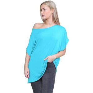 Hamishkane&#174; Bardot Baggy Style Oversized T Shirt for Women - New Plain Women's Off The Shoulder Batwing Top, Fashionable Ladies Tops for Casual & Party Wear Turquoise