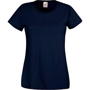 Fruit of the Loom Ladies Fit Valueweight Colours Short Sleeve Cotton T-Shirt, Blue - Deep navy, XX-Large